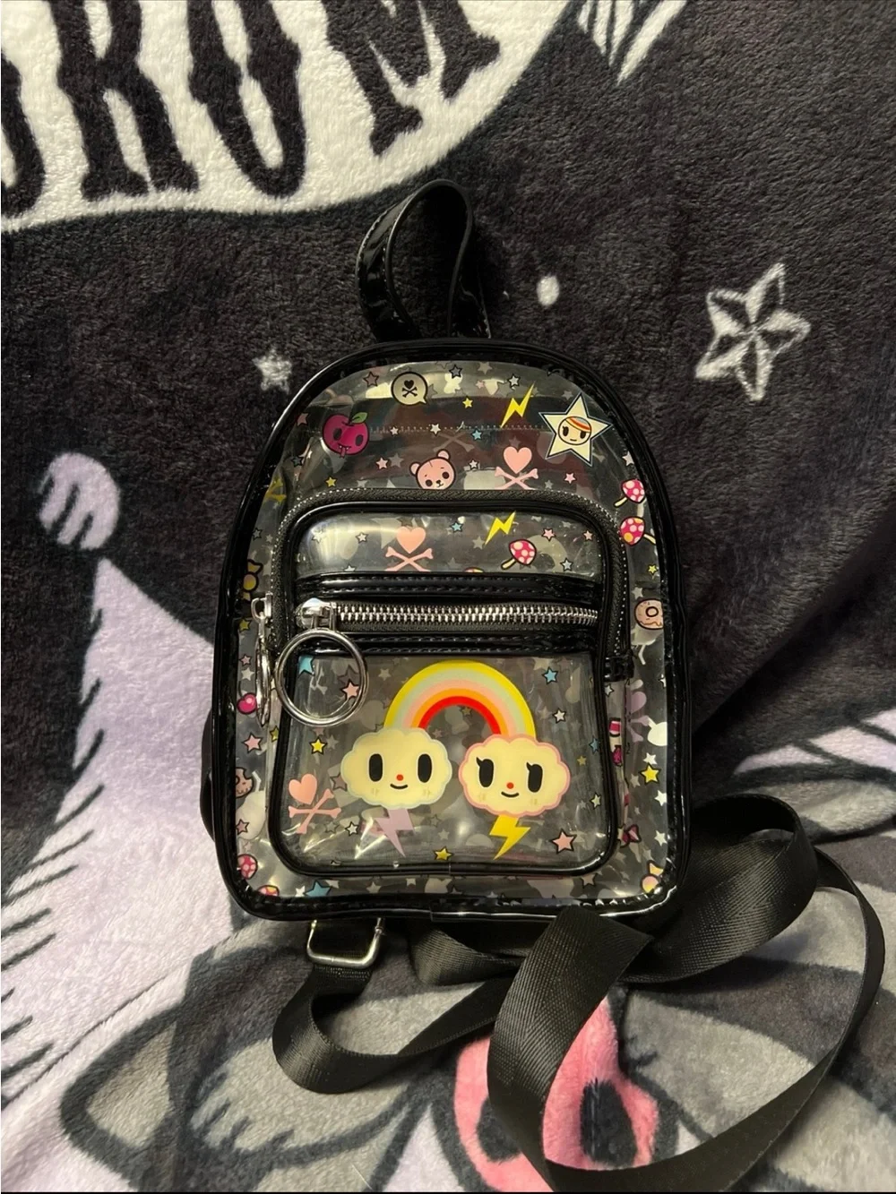 Dolls Kill x tokidoki okie dokie clear pvc backpack